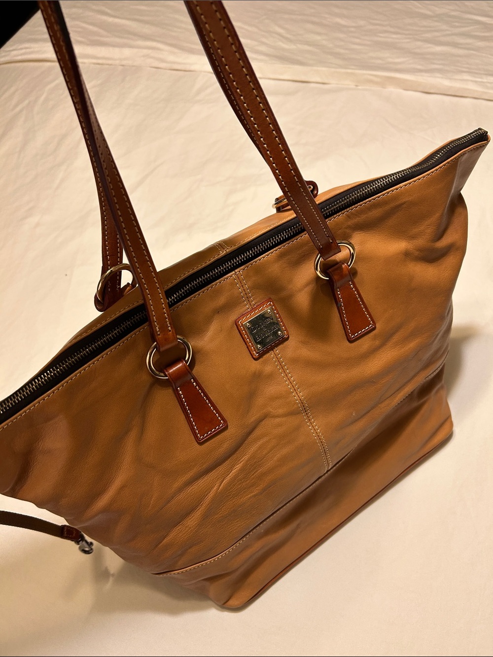 Dooney & Bourke Cognac Tan Leather Shoulder Tote